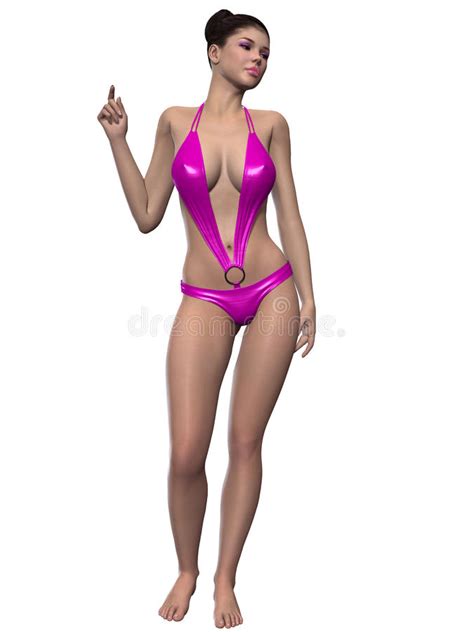 Woman Posing In Swimwear Stock Illustration Illustration Of Boobs
