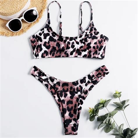 Sexy Leopard Bikinis Set 2019 Micro Bikini Set Push Up Thong Biquini High Cut Swimwear Women