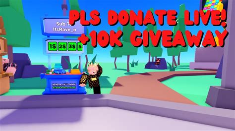 pls donate 10k robux giveaway live 30k subs youtube