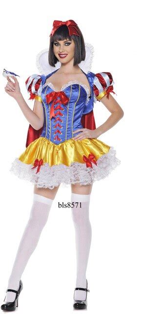Deluxe Sexy Snow White Costume Corset Fancy Party Dress Halloween Full