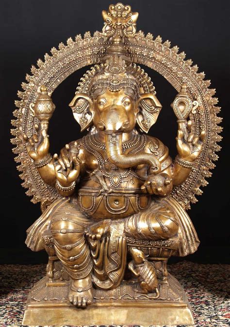 Large Brass Ganesha Statue