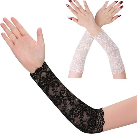 Women UV Protection Arm Sleeves Pairs Cooling Sunblock Driving Sleeve Long Sleeve Fingerless