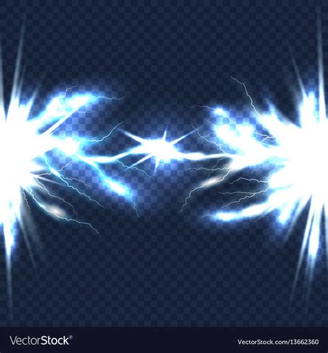 Electrical Discharge With Lightning Beam Isolated Vector Image