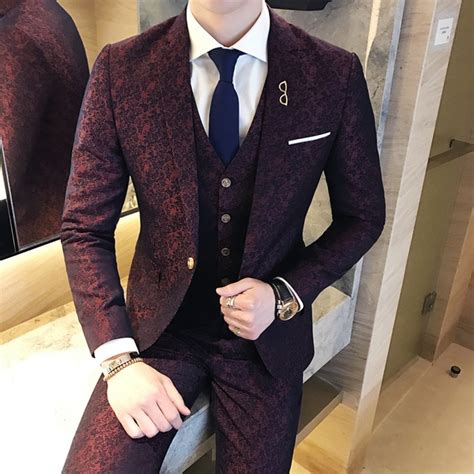 Mens Wedding Suits 2018 Terno Masculino Slim Fit 3 Piece