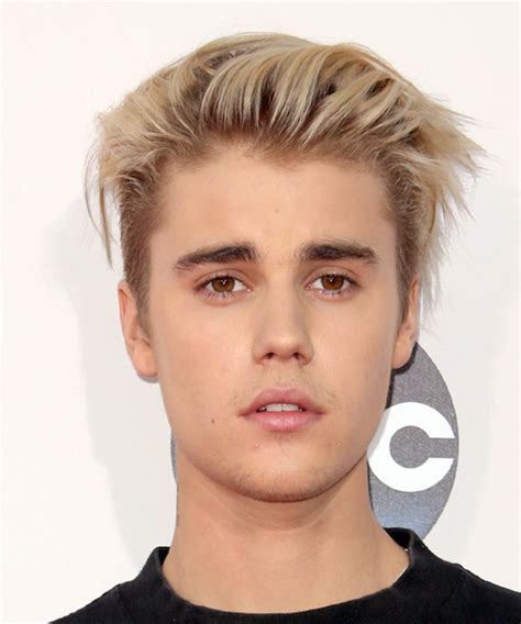 Justin Bieber Short Straight Light Blonde Hairstyle