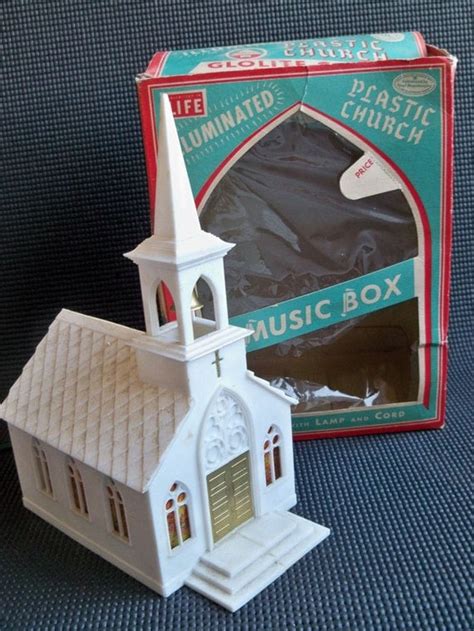 Vintage Glolite Musical Illuminated Plastic Church