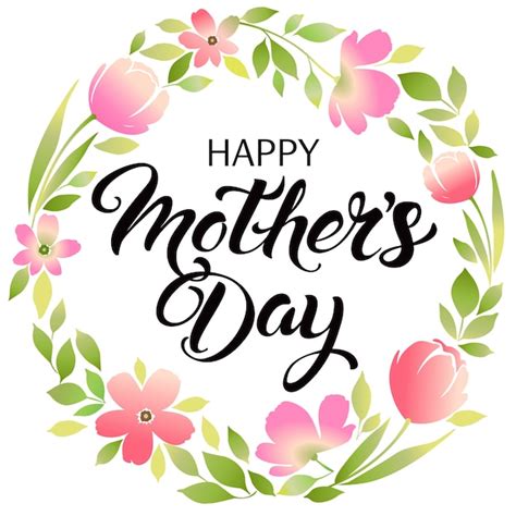 feliz día de las madres letras tarjeta de felicitación del día de las madres vector premium