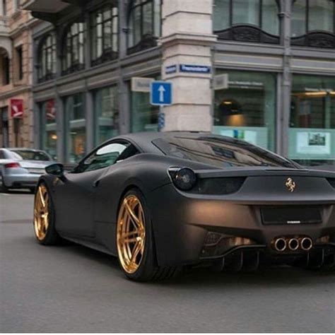 Matte Black X Gold Chrone Ferrari 458 Italia Ferrari Феррари мечта