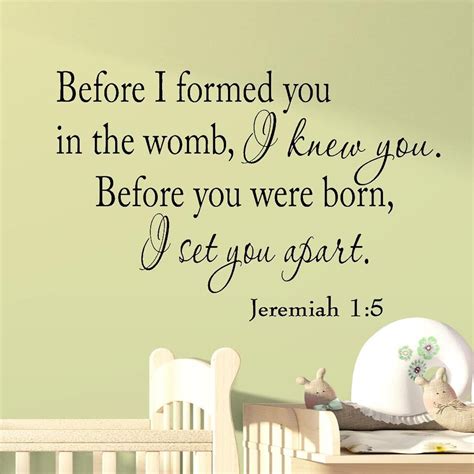 Vwaq Before I Formed You In The Womb I Knew You Wall Decal Jeremiah 1 5