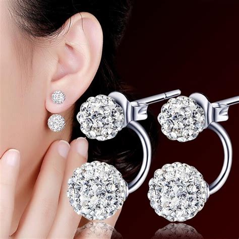 fashion products small size amberta 925 sterling silver cz cubic zirconia crystals ear piercing