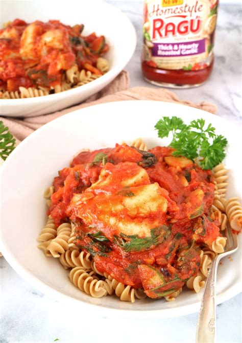 Mediterranean Cod With Rotini Ragu Homestyle Pasta Sauce Recipe