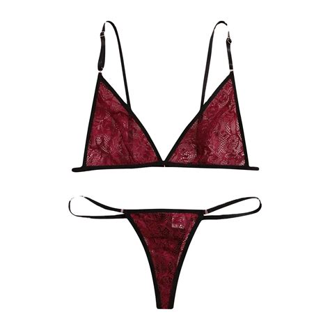 Two Piece Sexy Lingerie For Women Sex Set Bra Solid Color Lace