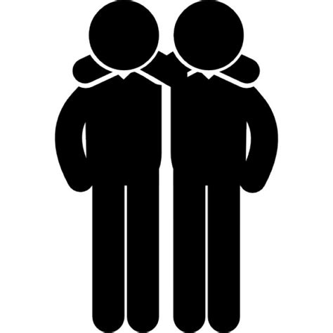 Suitable for apparel, scrapbooks, and many more. Males friends hug side by side Icons | Free Download
