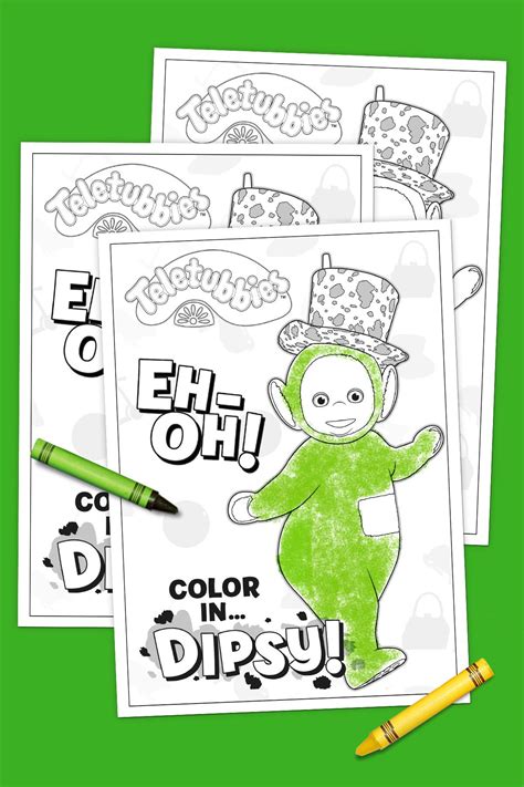 These green, yellow, red and purple colored characters from the popular bbc show, teletubbies are cute and cuddly. Teletubbies Coloring Page: Dipsy | Belle coloring pages ...