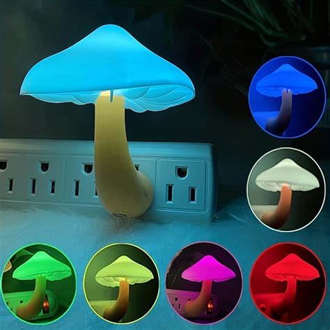 Sensor Led Night Light Plug In Lamp Mushroom Night Light 7 Color