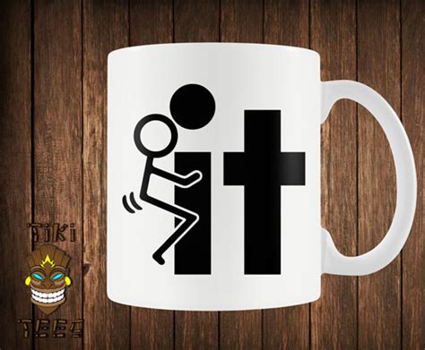 Funny Coffee Mug Offensive Custom Mugs Rude Stick Figure Fk Etsy
