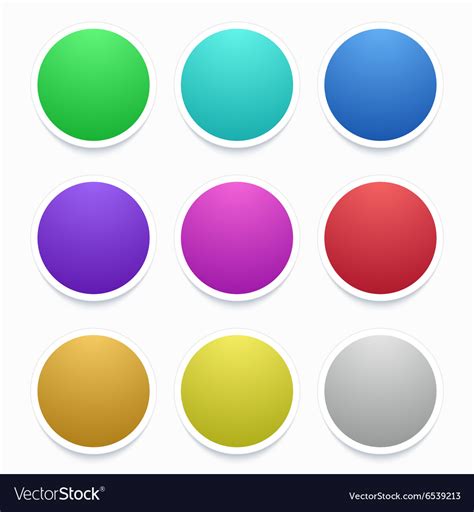 Colorful Circle Stickers Set On White Royalty Free Vector