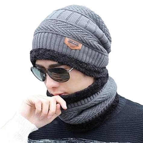 Buy Huntsmans Era Winter Woolen Cap With Neck Scarf For Men And Women