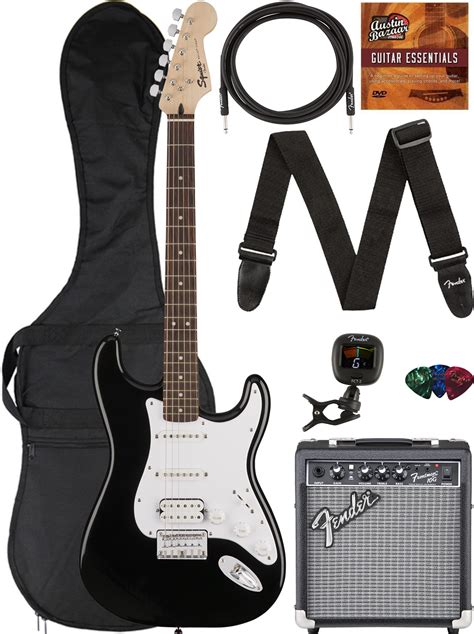 Fender Squier Stratocaster Pack Black W Frontman 10G