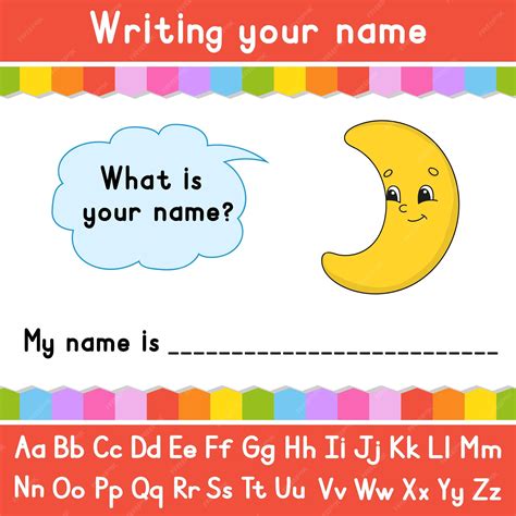 Premium Vector | Writing your name Educational activity worksheet for