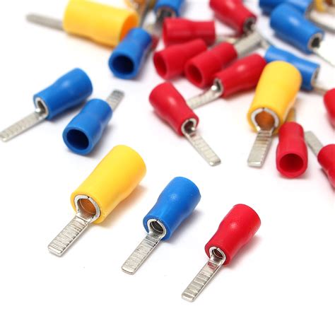 Flat Blade Crimp Terminal Insulated Electrical Connector Red Blue
