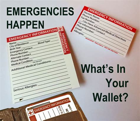 Emergency Id Wallet Card Emergency Contacts Critical Etsy Uk