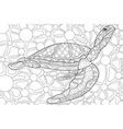 Adult Coloring Bookpage A Cute Turtle Image For Vector Image