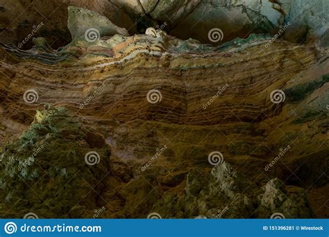 wonder of caving sedimentary rock layers and stratification stock image image of cavern