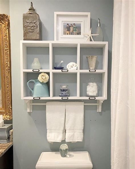 These unique shelves provide you with a trendy place to store all manner of. Coastal bathroom styled shelf with towel rack Towel rod # ...