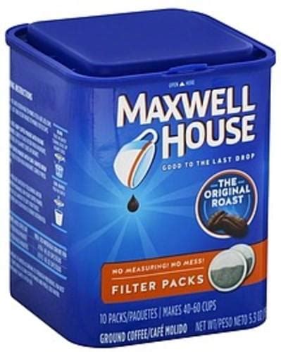 Maxwell House Ground The Original Roast Filter Packs Coffee 10 Ea