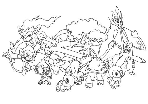 All Starter Pokemon Coloring Pages Sketch Coloring Page
