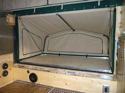 Fold Out Bed Deployed Enclosed Trailer Camper Cargo Trailer Camper