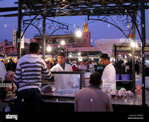 Food Stall Marrakech Market Morocco Stock Photo Alamy