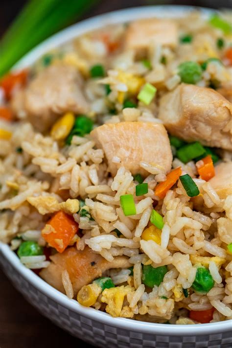 Oct 09, 2019 · with seasoned chicken, vegetables, fluffy egg and pops of salty bacon, this fried rice recipe is one that's worthy of serving as a meal instead of as a fried rice side dish. Chicken Fried Rice - Better Than Takeout! - 30minutesmeals.com