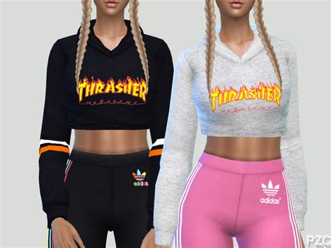 Thrasher Sporty Hoodie By Pinkzombiecupcakes At Tsr Sims 4 Updates