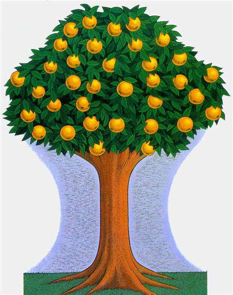 Cartoon Orange Tree