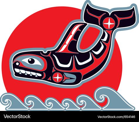 Orca Killer Whale In Native Art Style Vector Image
