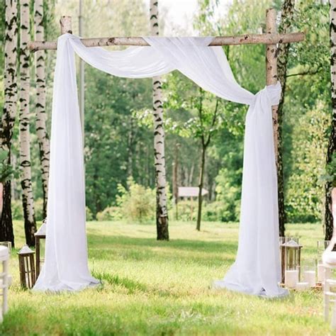 White Wedding Arch Draping Wedding Decorations For Ceremony Wedding