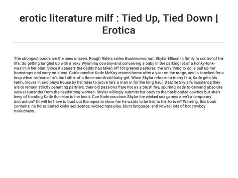 Erotic Literature Milf Tied Up Tied Down Erotica