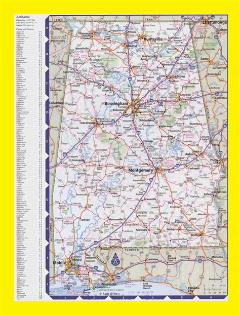 Map Of Alabama Political Physical Geographical And Cities Map