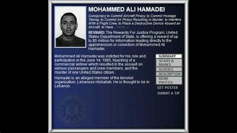 Fbi Wanted 2012 Mohammed Ali Hamadei 5000000 Reward Youtube