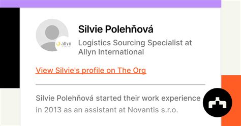 silvie polehňová logistics sourcing specialist at allyn international the org