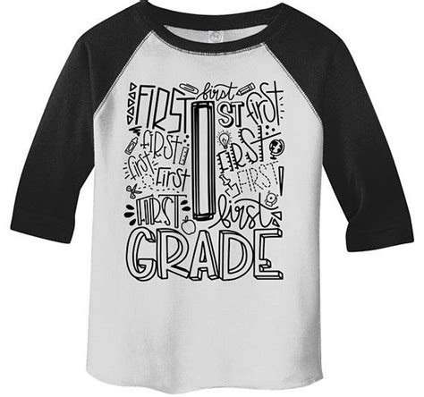 Boys Cute 1st Grade T Shirt Typography Cool Raglan 34 Sleeve Boys