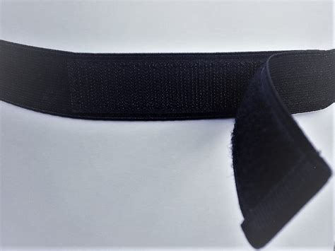 Velcro Fastening Black Elastic Belts Fully Adjustable Slider Bar To Fit