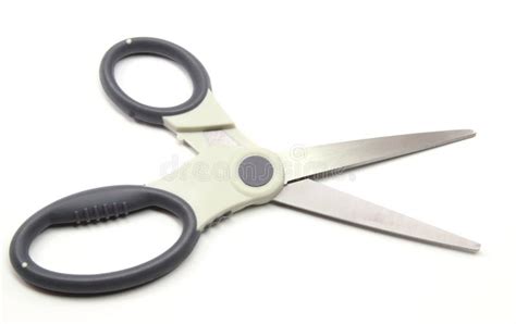 Silver Scissors With Black Handles Stock Image Image Of Shears Sharp