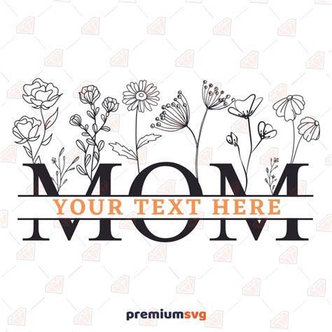 Split Monogram Mom SVG, Split Floral Mom SVG | PremiumSVG