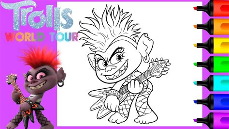 This coloring page is full of adorable characters and colorful balloons. Coloring Queen Barb Trolls 2 World Tour | Art and Coloring ...