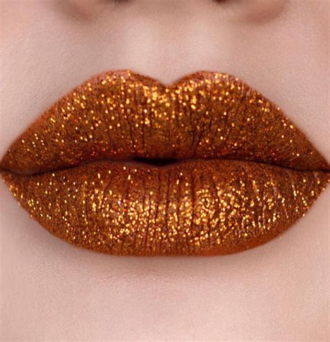 Perfect Lip Makeup Ideas Rose And Gold Glitter Lips