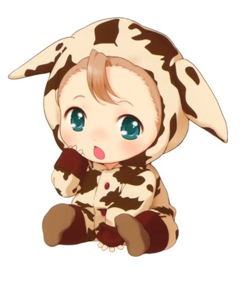 Anime Baby Girl In A Cow Outfit Cute Animal Drawings Anime Baby