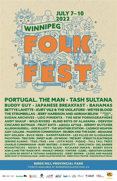 2022 Winnipeg Folk Festival Lineup Winnipeg Folk Festival